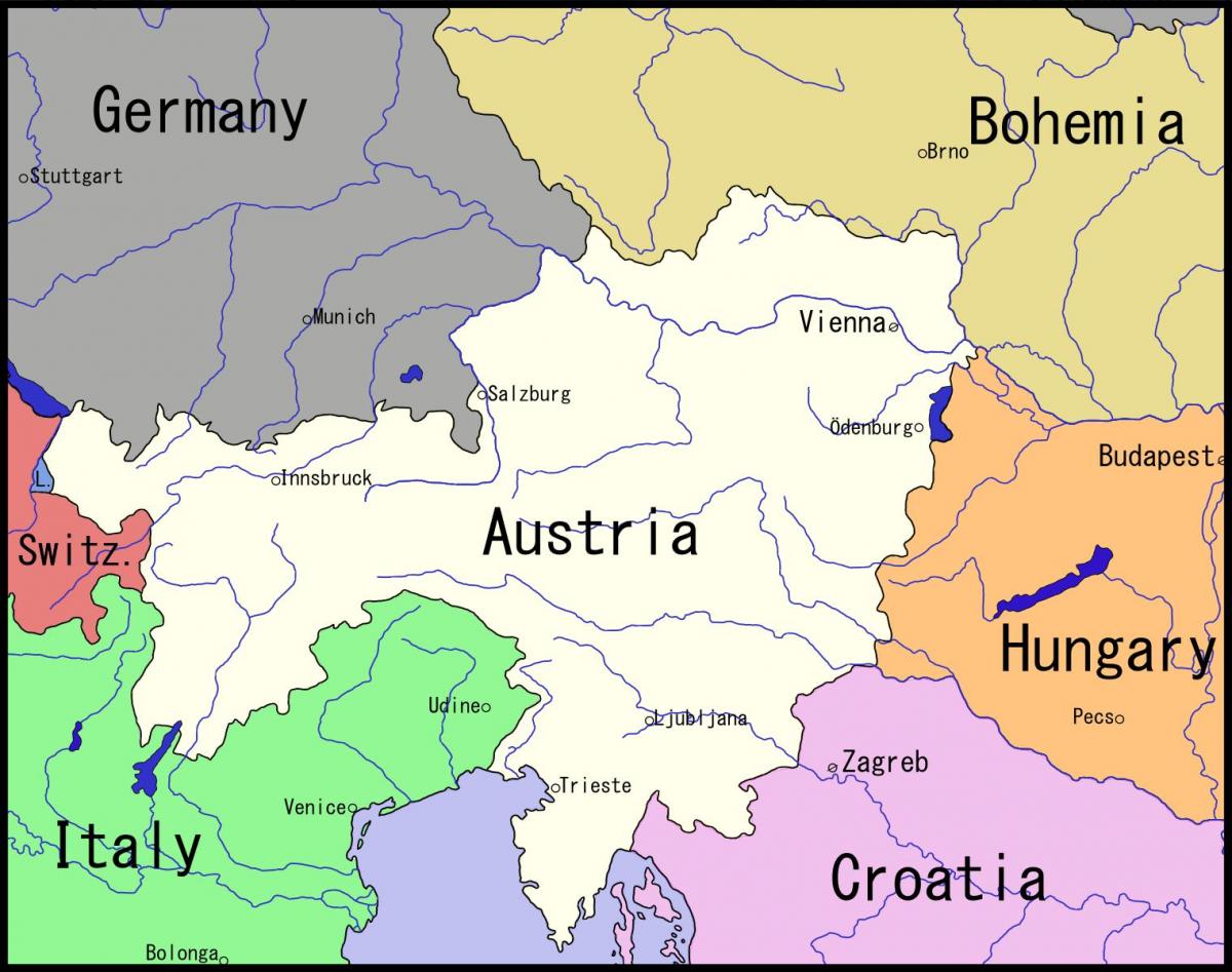 kort over Wien og omegn