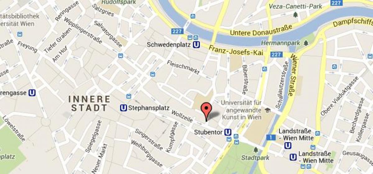 Kort over stephansplatz Wien kort