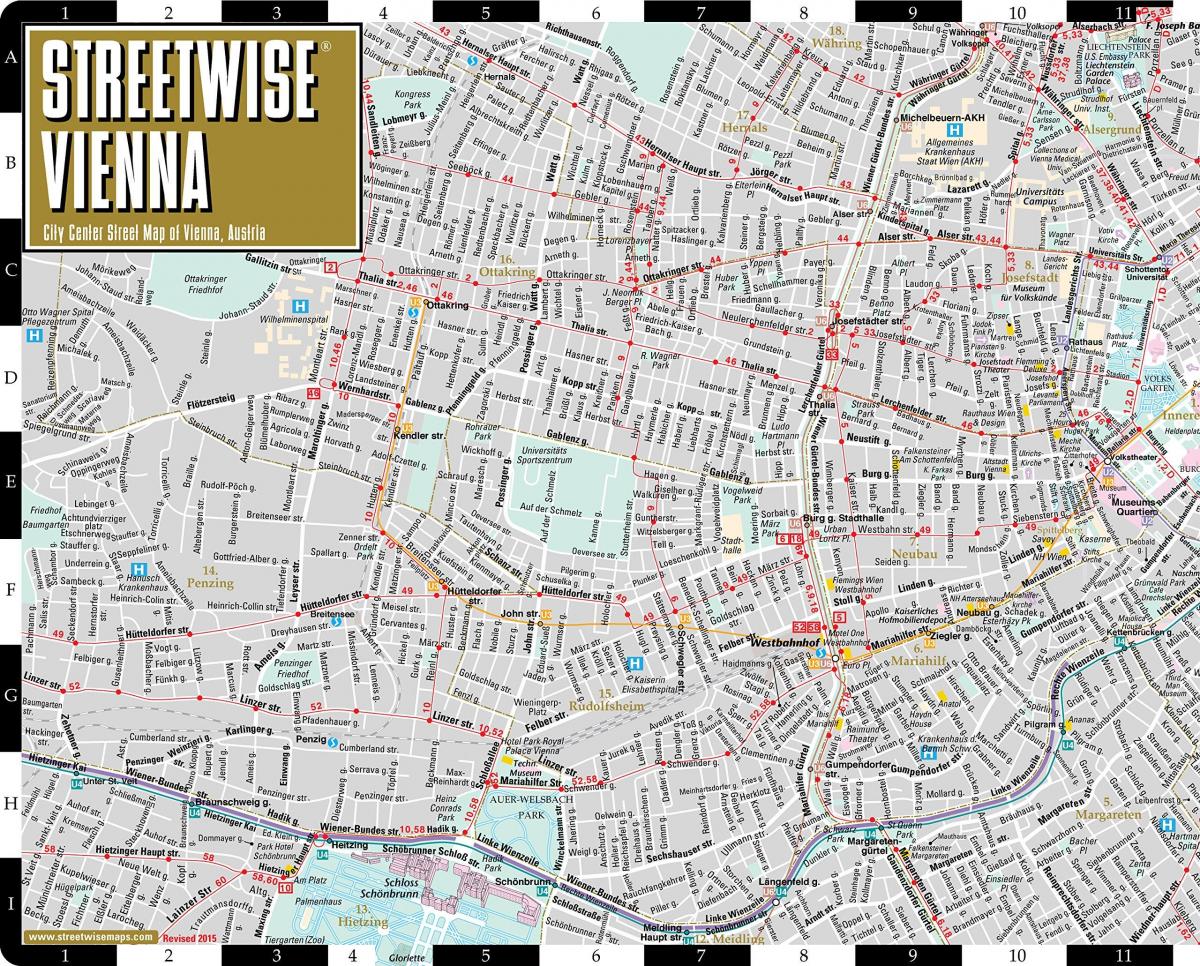 city street kort over Wien, Østrig