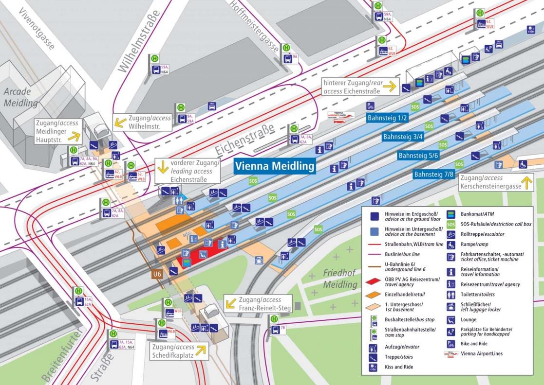 Vienna main train station kort