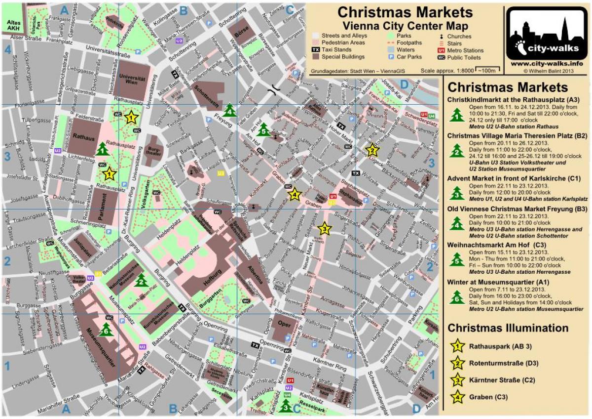Kort over Wien julemarked