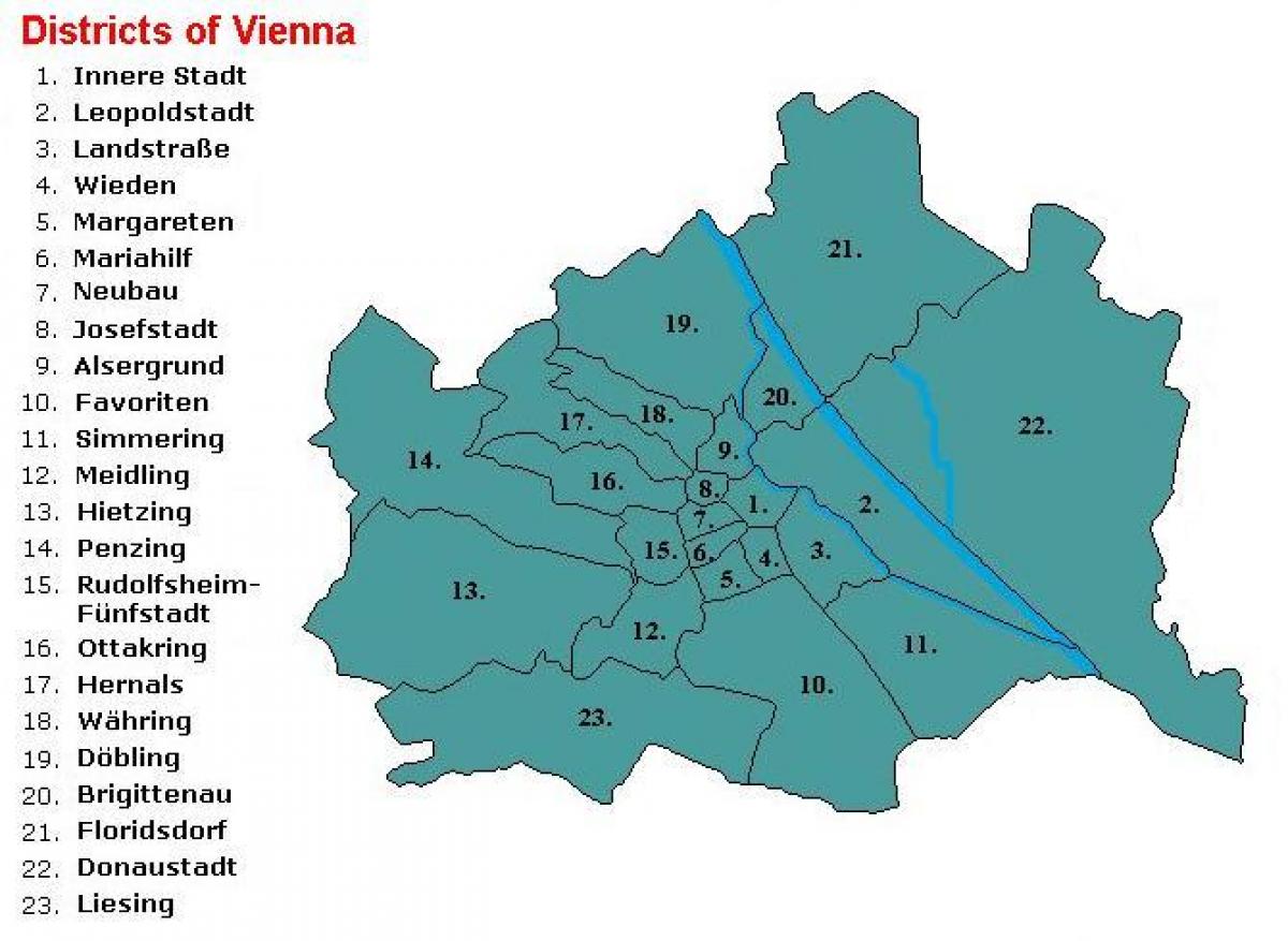 Wien distrikter kort