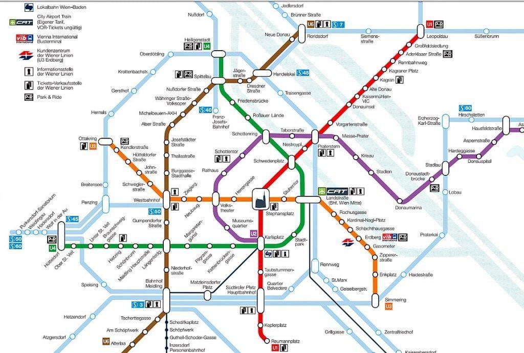 Wien subway kort