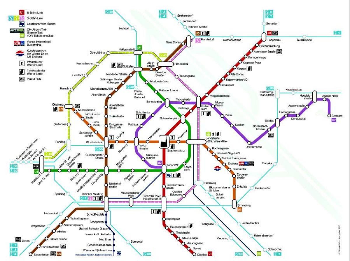 Wien metrostationen kort