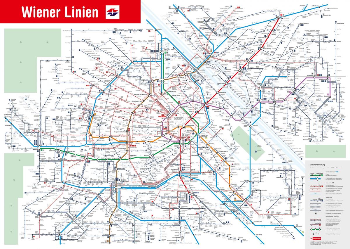 kort over Wien offentlige transport-system