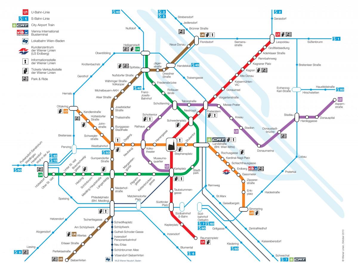 Kort over Wien transit
