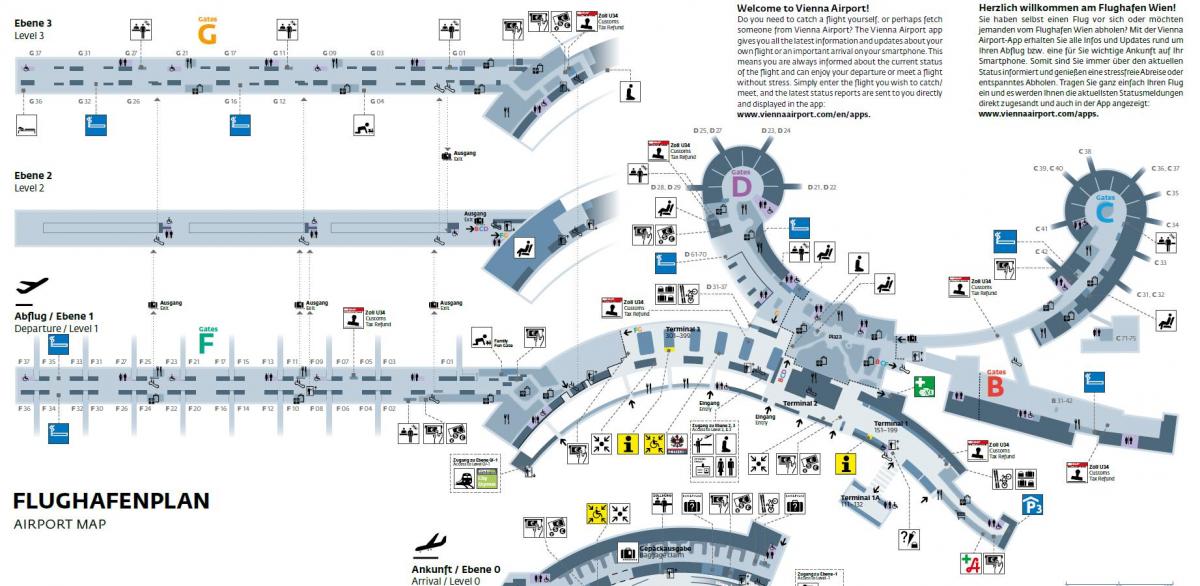 Wien Østrig lufthavn kort