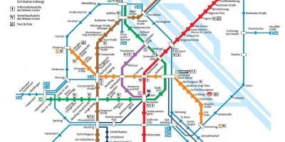 Wien metro-kort i fuld størrelse