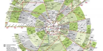 Kort over Wien metro zone 100