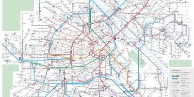 Kort over Wien offentlige transport-system
